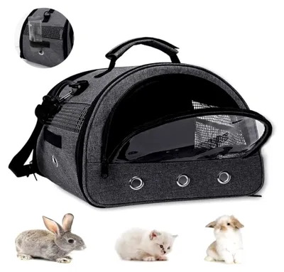 Produktbild von Tragetasche für kleine Haustiere, geeignet für Meerschweinchen und Kaninchen, tragbar mit Doppeltüren, für den Außenbereich