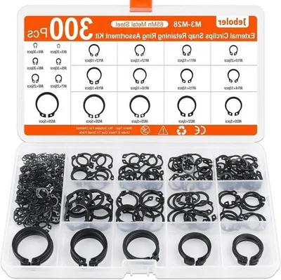 Productafbeelding van Famanu Set van 300 borgringen - E-clipsen en C-clipsen - Assortiment voor bevestigingen