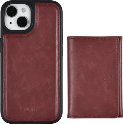Immagine prodotto di UNIQAccessory iPhone 15 Custodia posteriore - Porta carte rimovibile bianco - Rosso