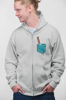 Produktbild von D&B Uni Hoodie ZIPPO00018 Knife HellGrau-Größe M