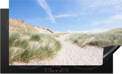Produktbild von KitchenYeah© Herdabdeckplatte Strand - Düne - Gras , 91x52cm, Küche Deko, Glaskeramikkochfeld Herdabdeckung, Abdeckplatte fùr Kochfeld