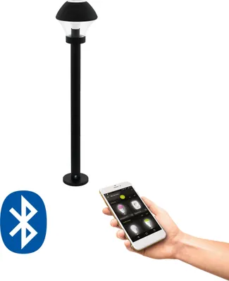 Produktbild von EGLO crosslink LED-Außen-Stehlampe VERLUCCA-C, Smart Home Außenleuchte, Wegeleuchte aus verzinktem Stahl und Glas, Schwarz, warmweiß, dimmbar, IP44