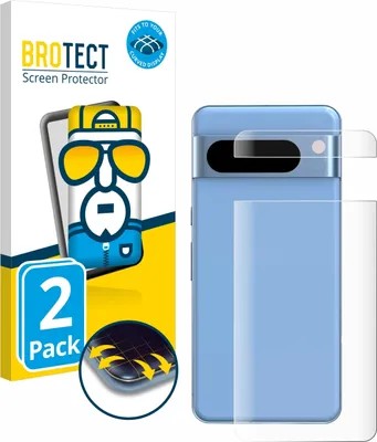 Produktbild von 2x BROTECT Fullscreen Schutzfolie für Google Pixel 8 Pro (Rückseite) Displayschutz Folie Fullcover Klar Transparent