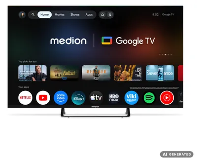 Produktbild von MEDION 163,9 cm (65 Zoll) Fernseher (Smart TV, 4K, Dolby Vision HDR, Prime Video, Disney+, kompatibel mit Google TV, PVR, Bluetooth, MD 865401)