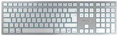 Image de CHERRY KW 9100 SLIM FOR MAC Clavier universel USB + Bluetooth QWERTZ allemand argenté