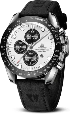 Produktbild von Herren Armbanduhr Analog Quarz mit Lederarmband, 3 ATM Wasserdicht, Datumsanzeige, Klassische Business Freizeit Uhr für Männer Elegant