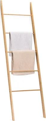 Produktbild von Bamboo Handtuchleiter - 5 Stufen - Multifunktional - Für Handtücher Kleidung Bettwäsche