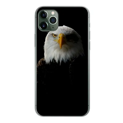 Produktbild von MuchoWow® Handyhülle Schutzhülle Hülle für iPhone 11 Pro Max Adler - Vogel - Schwarz Silikon Softcase Handy Hülle - Schutz