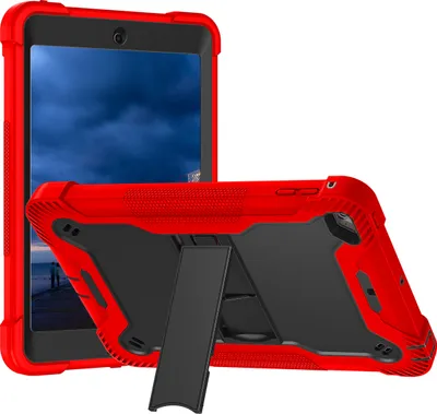 Produktbild von Schutzhülle für iPad Mini 5, iPad Mini 4, 3 Schichten mit Ständer Strapazierfähig Hülle für iPad Mini 4 / 5 7.9 Zoll Rot