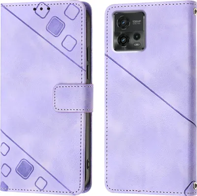 Obrázek produktu pro Pouzdro pro Motorola Moto G72 vyražené Flip kožené peněženkové pouzdro s funkcí stojánku Fialová