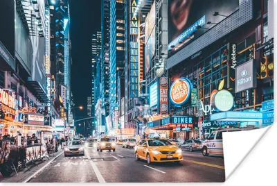 Produktbild von MuchoWow® Poster New York bei Nacht 60x40 cm - Schlafzimmerdekoration