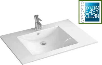 Produktbild von Waschbecken, weiß, Einbauwaschbecken, Waschtisch, Möbelwaschbecken, Einbau, 75x39cm