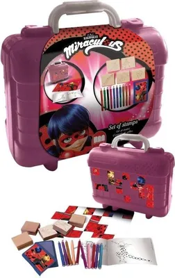 Produktbild von Multiprint Travel set valigetta in plastica Miracolous, Stempel-Set für Kinder, 3 Jahr(e), Nicht toxisch, Mehrfarbig