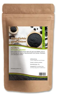 Produktbild von Mynatura Holzkohle gemahlen – vielseitiges Naturprodukt – in verschiedenen Größen - 1000g
