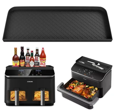 Produktbild von Aufbewahrungsregal Silikon für Cosori Dual Zone 8,5L / TwinFry 10L Airfryer Schwarz 41,5x16x2cm