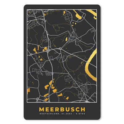 Produktbild von MuchoWow® Mauspad Mousepad Stadtplan - Deutschland - Gold - Meerbusch - Karte 40x60 cm - Mousepads - Maus Mat - Pad - Mausunterlage - Schreibtisch Accesoire