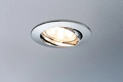Productafbeelding van Paulmann Premium inbouwspots, set "Coin", helder, rond, kantelbaar, LED, 1x 6,8W, 2700K, 230V, 51mm, chroom/aluminium, zink