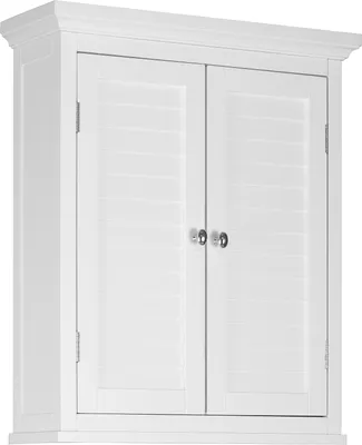 Produktbild von Badschrank Badmöbel Weiß Holzschrank Doppeltür Wand Badezimmer Teamson ELG-583