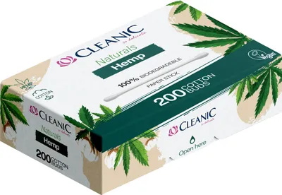 Produktbild von Cleanic Naturals Hanf-Wattestäbchen, 1 Packung - 200 Stück