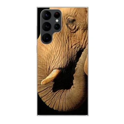 Produktbild von MuchoWow® Handyhülle Schutzhülle Hülle für Samsung Galaxy S22 Ultra Elefant - Tiere - Nahaufnahme - Schwarz Silikon Softcase Handy Hülle - Abbildung