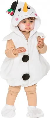 Schneemann Kostüm Little Snowman für Babys & Kleinkinder Gr. 68-86 weiß Winter Fasching Karneval Kinderfasching Mottoparty Weihnachten