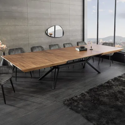 Produktbild von riess-ambiente Ausziehbarer Esstisch GIANT 200-320cm Walnuss Metall schwarz Metall Esszimmertisch Konferenztisch