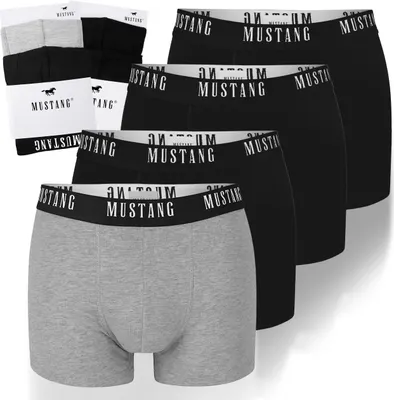 Produktbild von Mustang Herren Boxershorts 4er Set – Unterhosen aus Baumwolle, mit Logo, Gr. XL