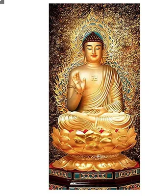 Obrázek produktu pro Sada pro tvorbu obrazu technikou diamantové malby, motiv Buddha, mozaika, nástěnné dekorace, rozměry 50x90 cm