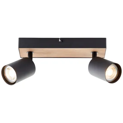Productafbeelding van 2-lichts lamp Jello Wood zwart met hout
