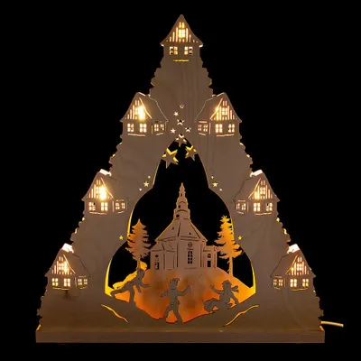 Produktbild von Lichterspitze "Seiffener Kirche" (38x43cm) von Weigla Holzkunst