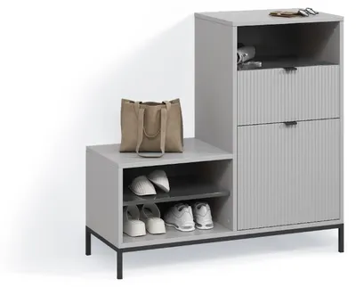 Produktbild von Schuhschrank Livinity Aterno Grau 100 x 98.5 cm mit Tür und Schublade, Model 58886