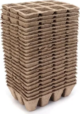 Produktbild von Rechteckige Anzuchttöpfe – 24er-Pack – Recyclingpapier – Braun