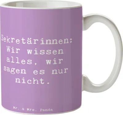 Produktbild von Mr. & Mrs. Panda Tasse Spruch Sekretärin Geheimnisträgerin - Lavendeltraum - Geschenk, Loyalität, Berufe, Sekretärinnen wertschätzen, Teetasse, Kaffeetasse, Beruf, Becher