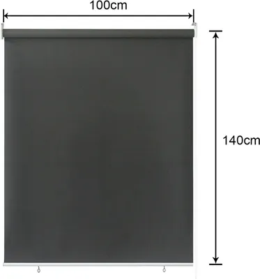 Produktbild von Fiqops Senkrechtmarkise 100 x 140cm Balkonmarkise Sonnenschutz, UV-bestaendige Vertikalmarkise, Windschut und Sichtschutz, aus Metall und Polyester,Anthrazit