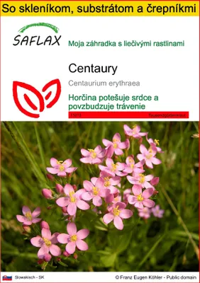 Obrázok produktu pre SAFLAX Kultivačný set - Centaury - Centaurium erythraea - 250 Semená - S mini skleníkom, pestovateľským substrátom a 2 črepníkmi