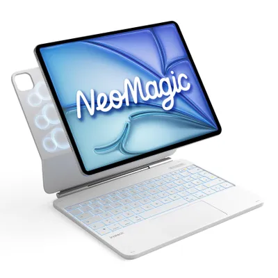Produktbild von Inateck NeoMagic Tastatur Hülle für iPad Air 13 Zoll, iPad Pro 12.9 Zoll 6/5/4/3 Gen, 7 Farben 3 Stufen Hinterleuchtet,, mit Stifthalter,KB903