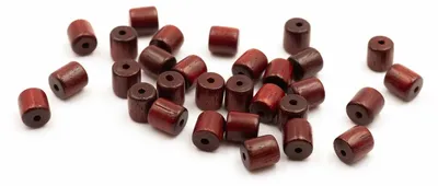 Produktbild von Vintageparts Holzperlen länglich dunkelbraun gewachst 7x6 mm, 30 Stück