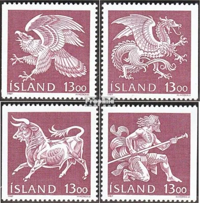 Produktbild von Briefmarken Island 1987 Mi 674-677 (kompl.Ausg.) postfrisch Staatswappen