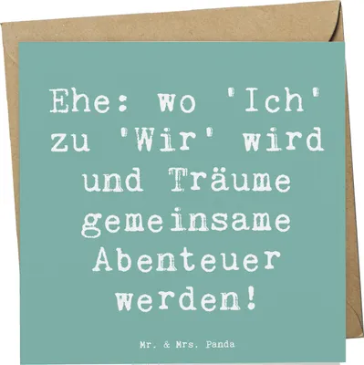 Produktbild von Mr. & Mrs. Panda Glückwunschkarte Spruch Hochzeitsfeier Abenteuer - Meeresbrise - Geschenk, Geschenke, Ehe, Freude, faltkarte, Hochzeit, anlasskarte, Brautpaar, Heirat