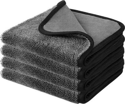 Produktbild von 4 Stück Shiny Bath XXL Trockentücher 40x60cm | Mikrofasertücher, Super Saugfähig für Auto, Dusche, Bad