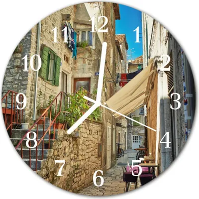Produktbild von Glasuhr Wanduhr Küchenuhr Echt-Glas 30fi cm Gasse mehrfarbig