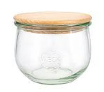 Immagine prodotto di WECK Gläser Tulpenform #744 6 Stück, Inhalt 500 ml, Vorratsglas mit Holzdeckel