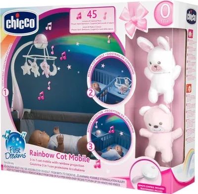 Productafbeelding van Chicco 3-in-1 Mobiel met Regenboogprojectie - Roze