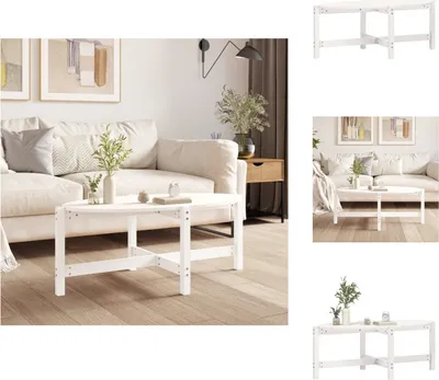 Obrázok produktu pre vidaXL Konferenčný stolík biely 118x63x45 cm z masívneho borovicového dreva - Konferenčné stolíky