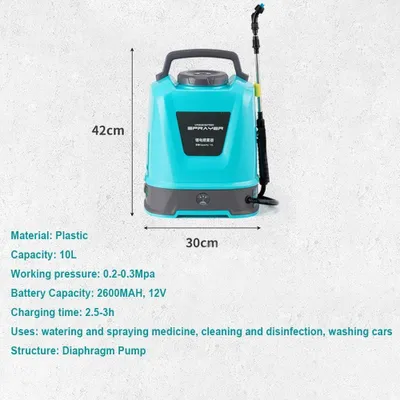 Produktbild von Elektrische Gartenspritze 10 l - Akku-Rückenspritze - Wiederaufladbar - Für Bewässerung - Für Pestizide - Für Desinfektion