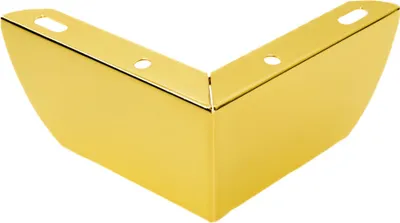 Produktbild von Eckfüße für Möbel in Gold-Chrom, Höhe 5,5 cm - Elegante, robuste Metallfüße mit Kratzschutz und glanzvollem Finish, ideal für moderne Innenräume.
