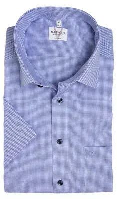 Produktbild von Marvelis - Modern Fit - Herren 1/2 Arm - Hemd, (734072), Größe:45, Farbe:Hellblau/Weiß (11)