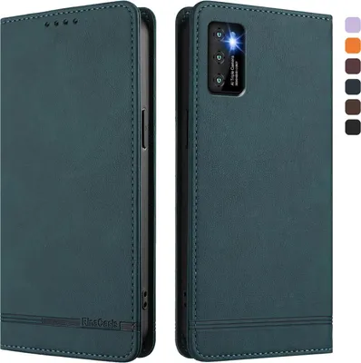 Image de Etui pour Cubot P50, étui rétro en cuirPolyuréthaneavec support et fentes pour cartes Vert