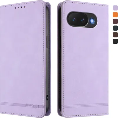 Obrázek produktu pro Pouzdro pro Google Pixel 10A, retroPolyuretankožené flip pouzdro s stojánkem a přihrádkami na karty Fialový