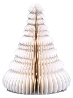 Only Natural – Wabenpapier-Weihnachtsbaum – Elfenbein – 20 cm – Ansicht 1